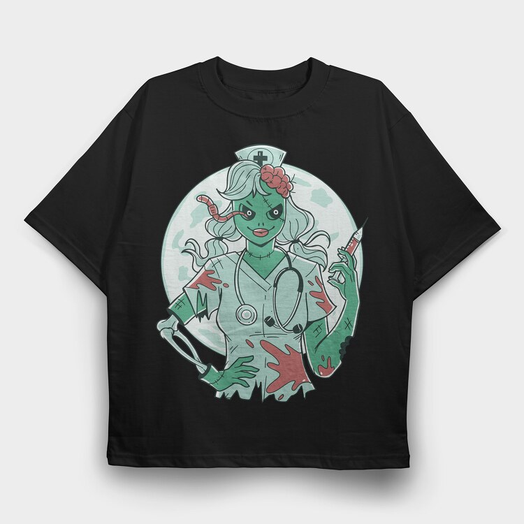 Zombie Nurse, Tricou Oversize Barbati (Unisex)