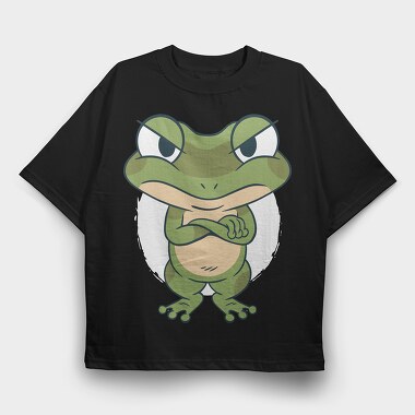 Frog Cartoon, Tricou Oversize Barbati (Unisex)