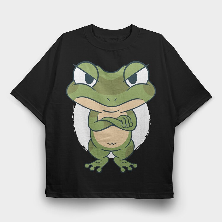 Frog Cartoon, Tricou Oversize Barbati (Unisex)