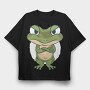 Frog Cartoon, Tricou Oversize Barbati (Unisex)