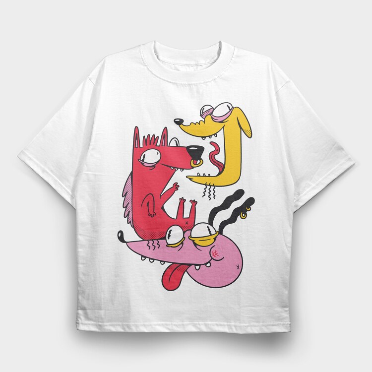 Crazy Dog, Tricou Oversize Barbati (Unisex)