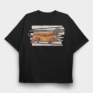 Hot Dog, Tricou Oversize Barbati (Unisex)