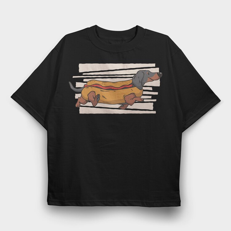 Hot Dog, Tricou Oversize Barbati (Unisex)