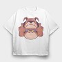 Dog Middle Finger, Tricou Oversize Barbati (Unisex)