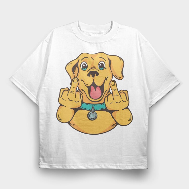 Middle Finger Labrador, Tricou Oversize Barbati (Unisex)