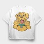 Middle Finger Labrador, Tricou Oversize Barbati (Unisex)