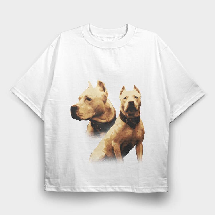 Pitbull, Tricou Oversize Barbati (Unisex)