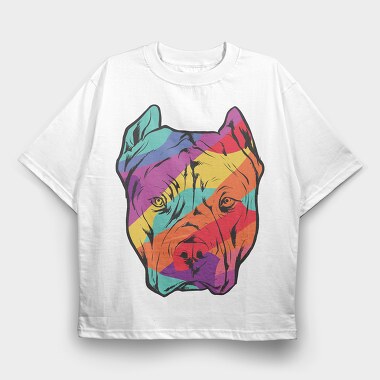 Color Pitbull, Tricou Oversize Barbati (Unisex)