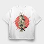 Samurai Dog, Tricou Oversize Barbati (Unisex)