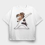 Dab Terrier, Tricou Oversize Barbati (Unisex)