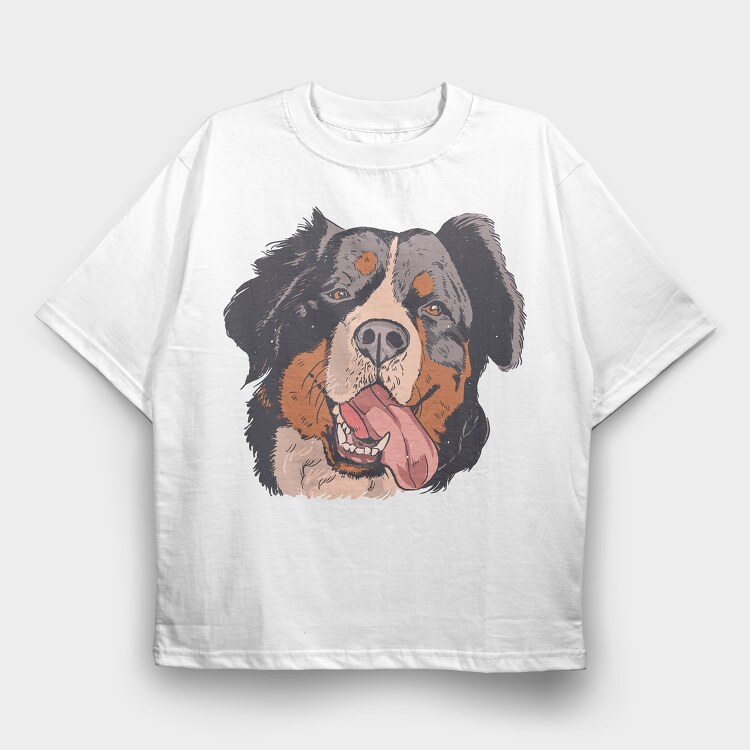 Bernese Mountain Dog, Tricou Oversize Barbati (Unisex)