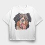Bernese Mountain Dog, Tricou Oversize Barbati (Unisex)