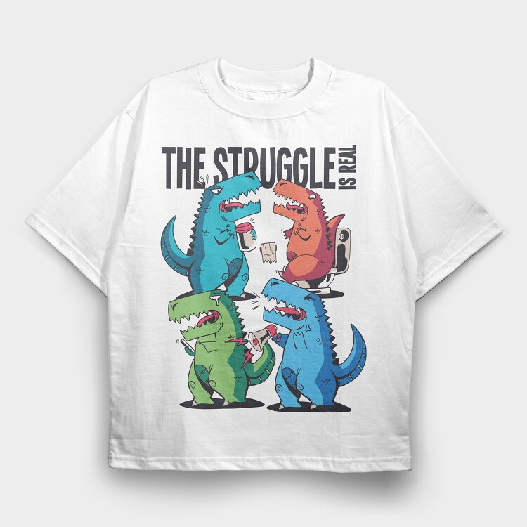 Dino Problems, Tricou Oversize Barbati (Unisex)