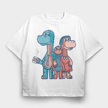 Dinosaur Family, Tricou Oversize Barbati (Unisex)