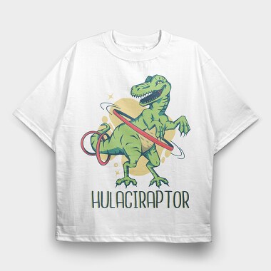 Velociraptor Hula Hoop, Tricou Oversize Barbati (Unisex)