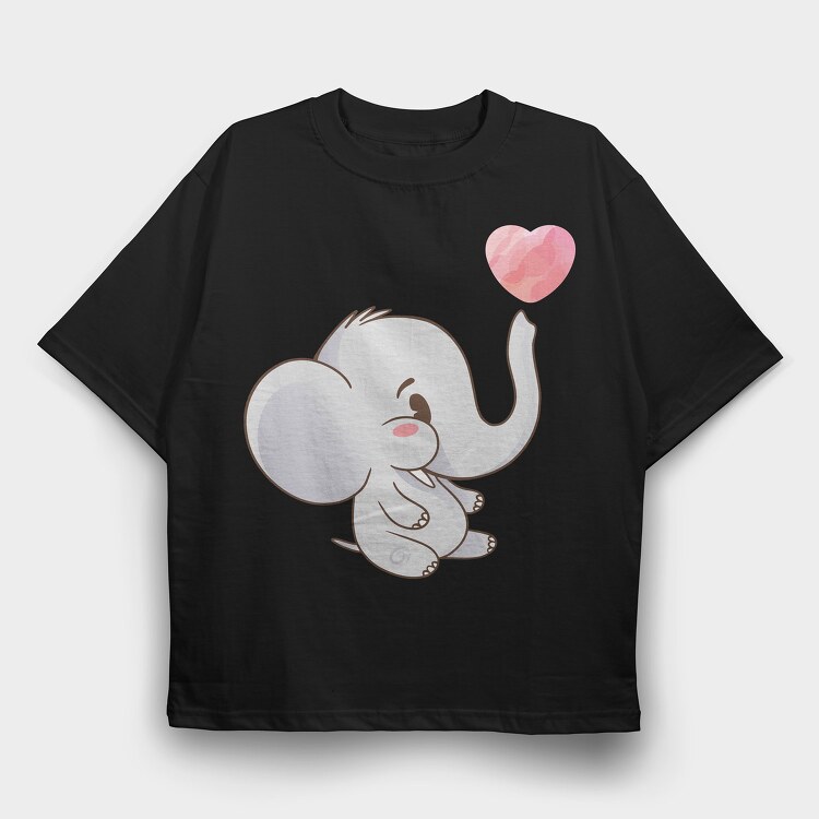 Cute Elephant, Tricou Oversize Barbati (Unisex)