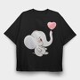 Cute Elephant, Tricou Oversize Barbati (Unisex)