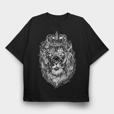 Crowned Lion, Tricou Oversize Barbati (Unisex)