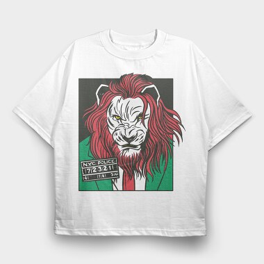 Lion Cartoon, Tricou Oversize Barbati (Unisex)