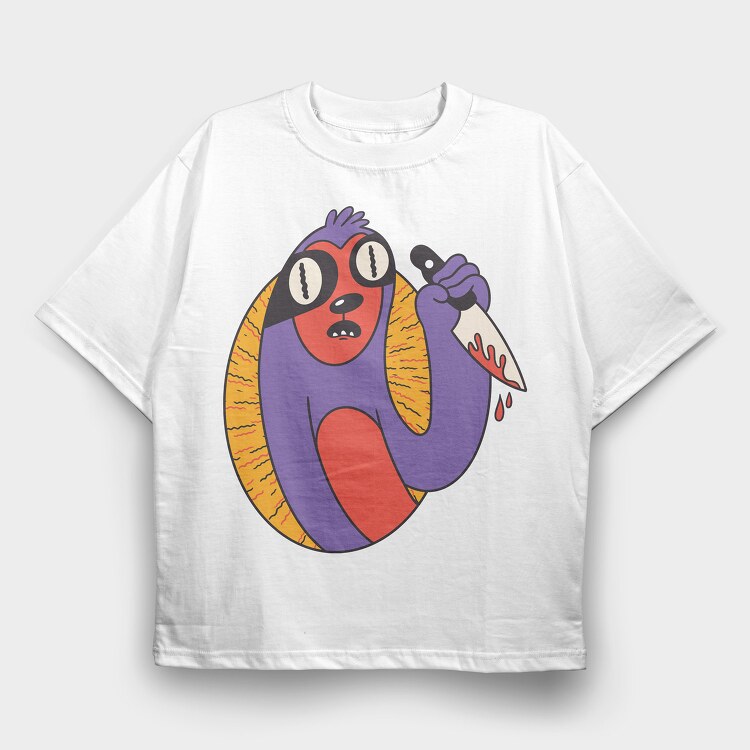 Knife Sloth, Tricou Oversize Barbati (Unisex)