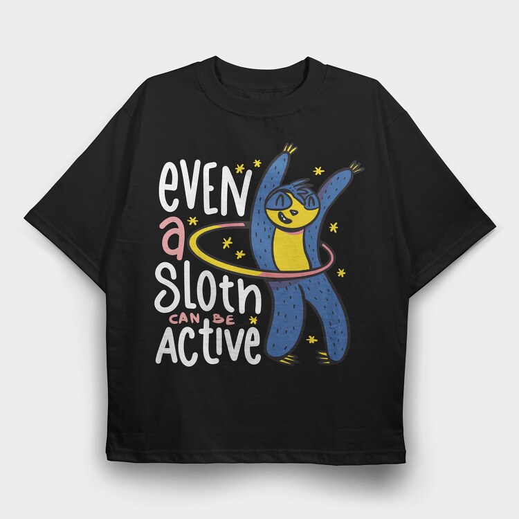 Active Sloth, Tricou Oversize Barbati (Unisex)