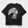 Howling Wolf Woman Moon, Tricou Oversize Barbati (Unisex)