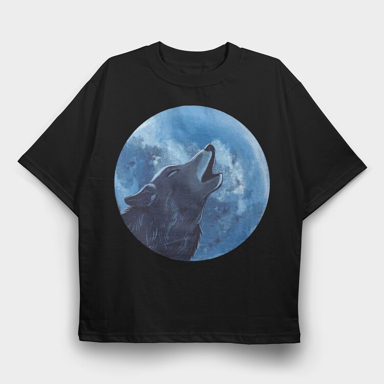 Moon Wolf, Tricou Oversize Barbati (Unisex)