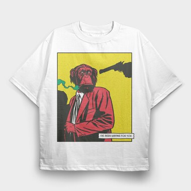 Monkey Gun Comics, Tricou Oversize Barbati (Unisex)