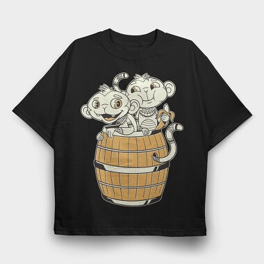 Monkeys Tribals, Tricou Oversize Barbati (Unisex)