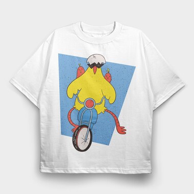Chicken Motorcycle, Tricou Oversize Barbati (Unisex)