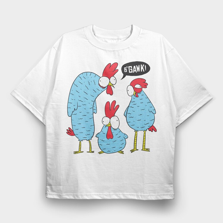 Crazy Chicken, Tricou Oversize Barbati (Unisex)