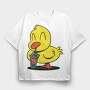 Duck Bubble Tea, Tricou Oversize Barbati (Unisex)