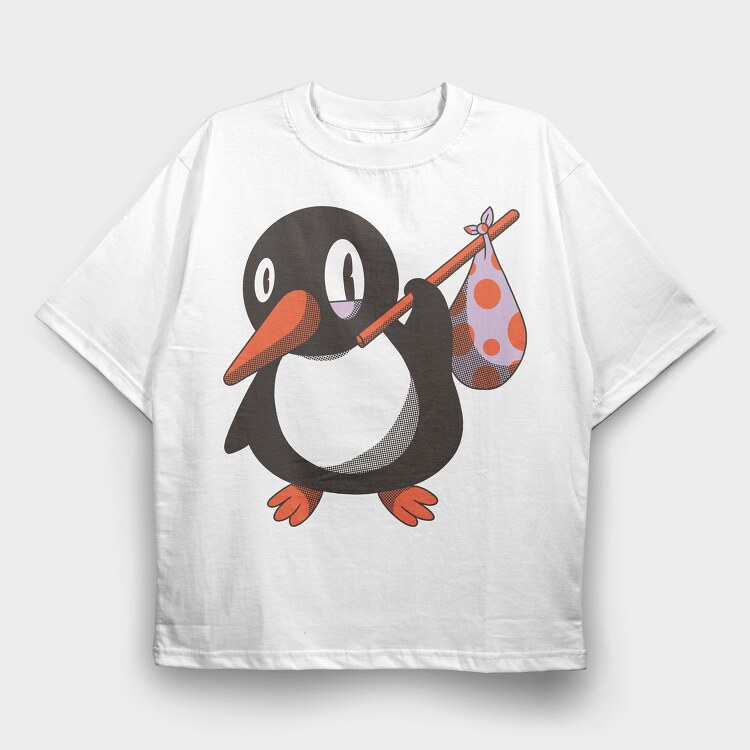 Penguin, Tricou Oversize Barbati (Unisex)