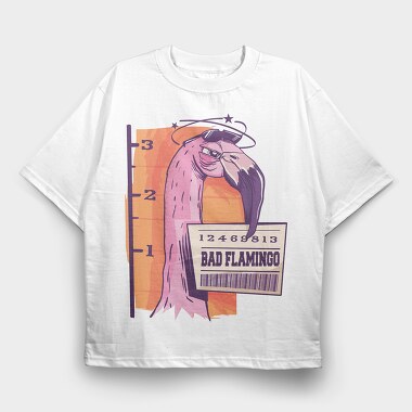 Bad Flamingo, Tricou Oversize Barbati (Unisex)