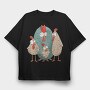 Crazy Chickens, Tricou Oversize Barbati (Unisex)