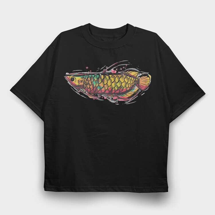 Arowana Watercolor, Tricou Oversize Barbati (Unisex)