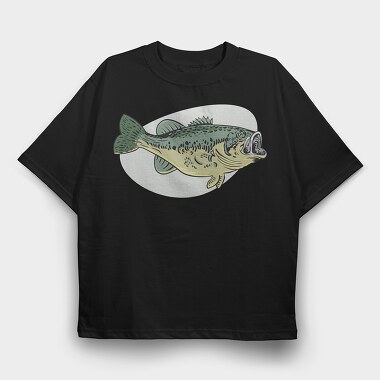 Bass Fish, Tricou Oversize Barbati (Unisex)