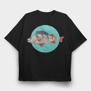 Flussbarsch Fish, Tricou Oversize Barbati (Unisex)