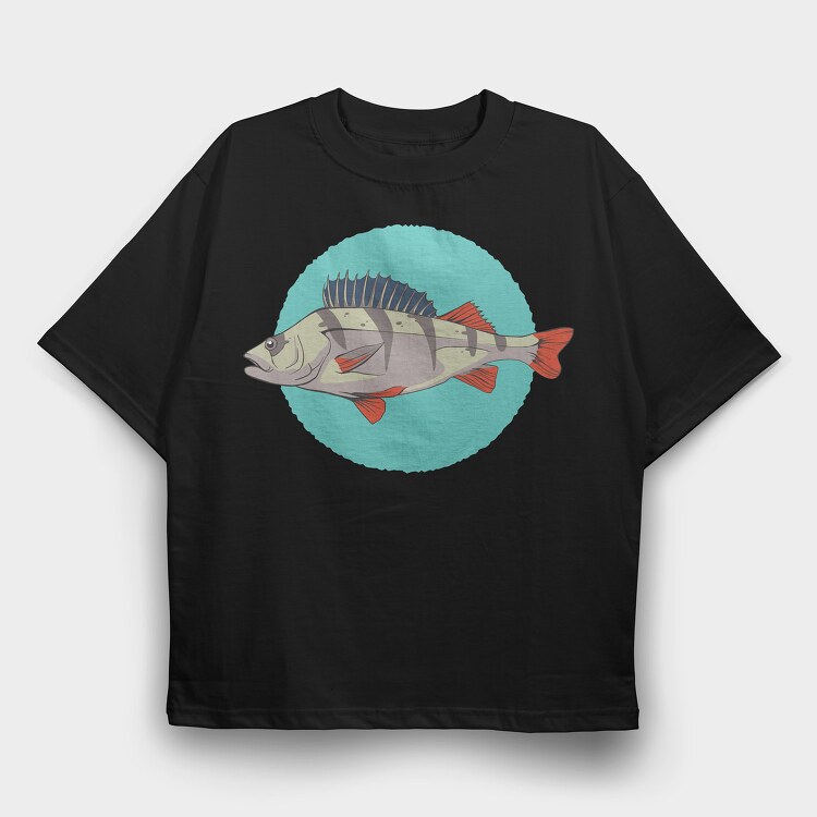 Flussbarsch Fish, Tricou Oversize Barbati (Unisex)