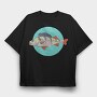 Flussbarsch Fish, Tricou Oversize Barbati (Unisex)