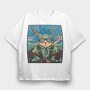 Airplane Cat, Tricou Oversize Barbati (Unisex)