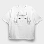 Middle Finger Cat, Tricou Oversize Barbati (Unisex)