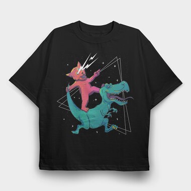 Trippy Cat, Tricou Oversize Barbati (Unisex)