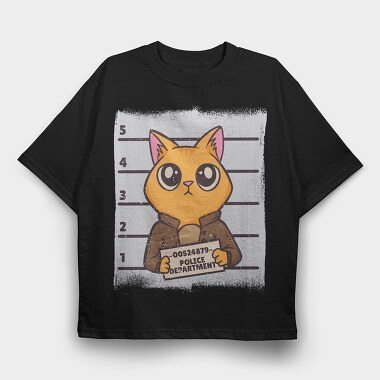 Mugshot Cat, Tricou Oversize Barbati (Unisex)