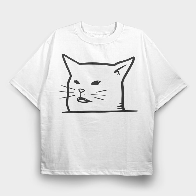 Cat Meme, Tricou Oversize Barbati (Unisex)