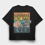 Coolest Cat Dad, Tricou Oversize Barbati (Unisex)
