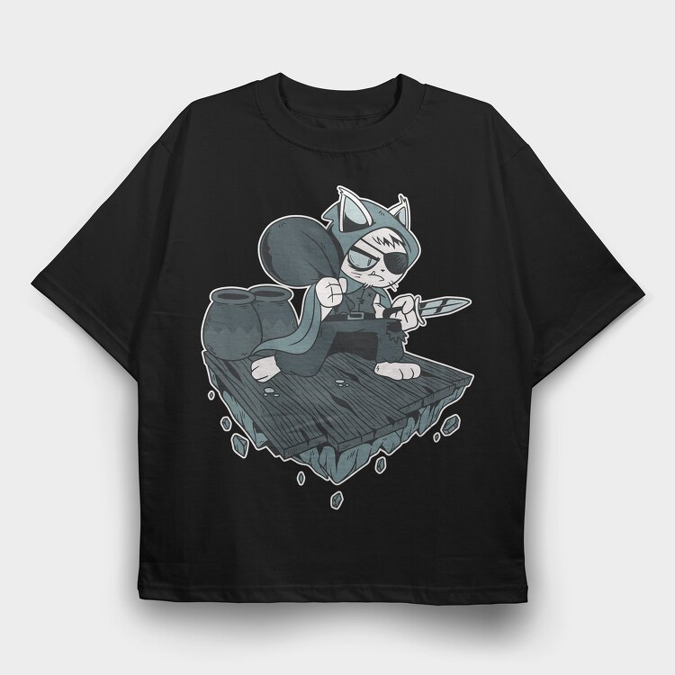 Thief Cat, Tricou Oversize Barbati (Unisex)