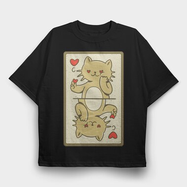 Cat Card, Tricou Oversize Barbati (Unisex)