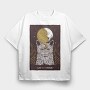 Cat Moon, Tricou Oversize Barbati (Unisex)