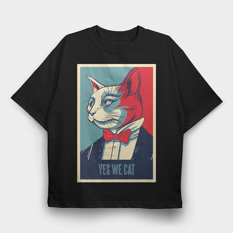 Yes We Cat, Tricou Oversize Barbati (Unisex)